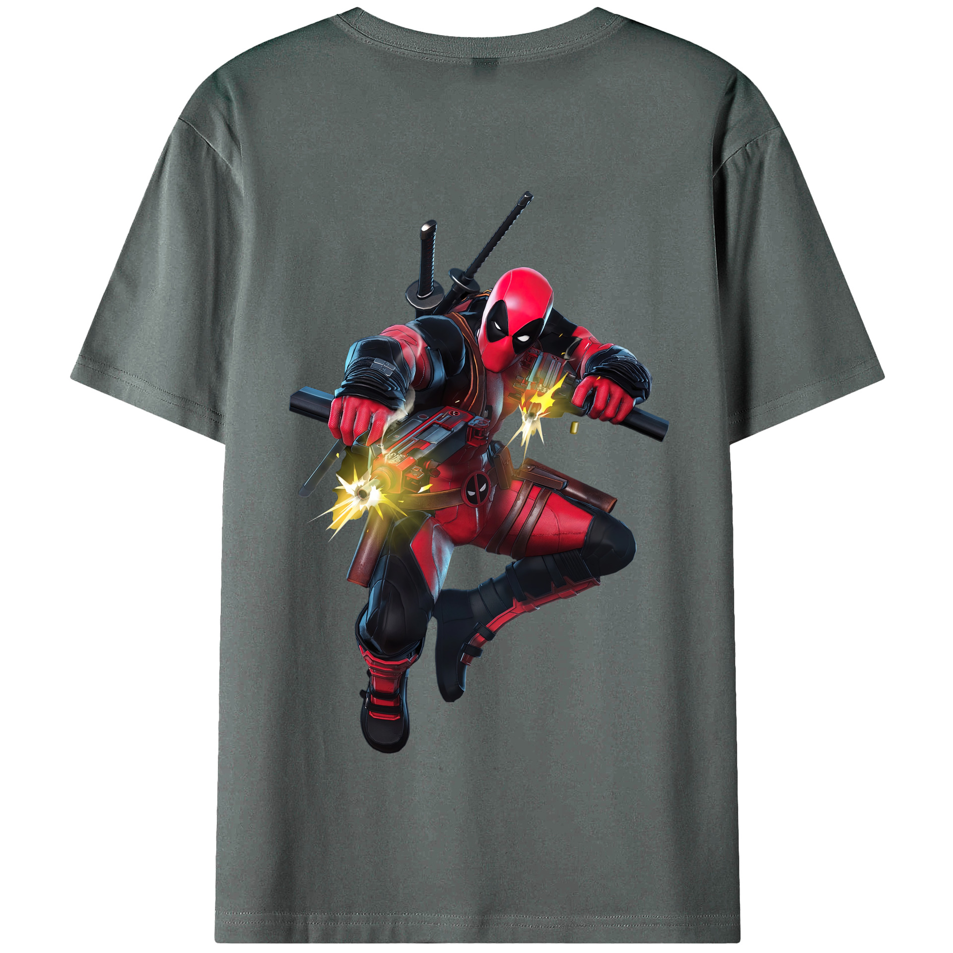 （画像用） Deadpool デッドプール 綿100％半袖Tシャツ（背面プリント）